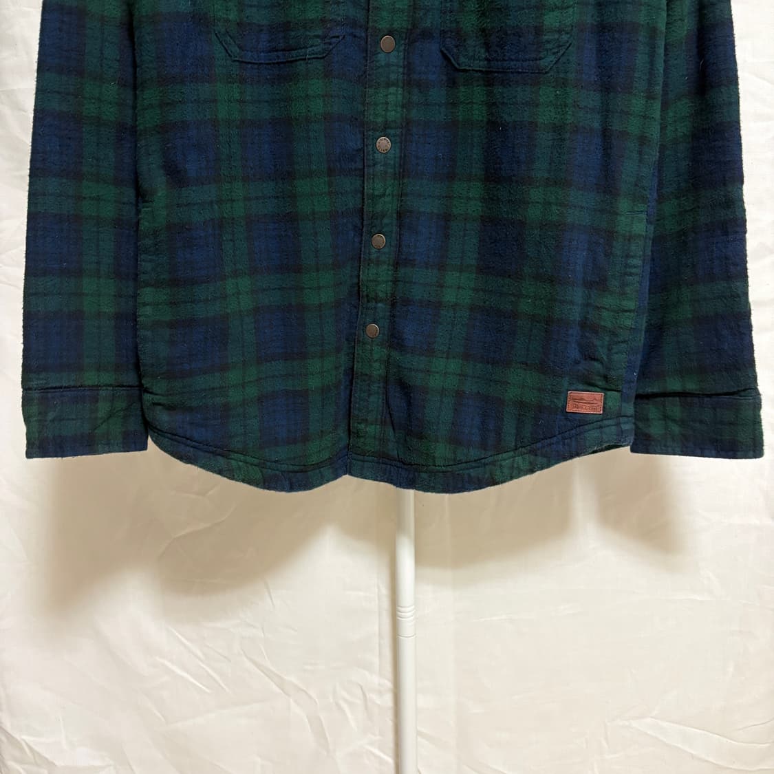 엘엘빈 블랙와치 쉐르파 라인드 플란넬 셔츠 자켓 / 그린, S 상품이미지3