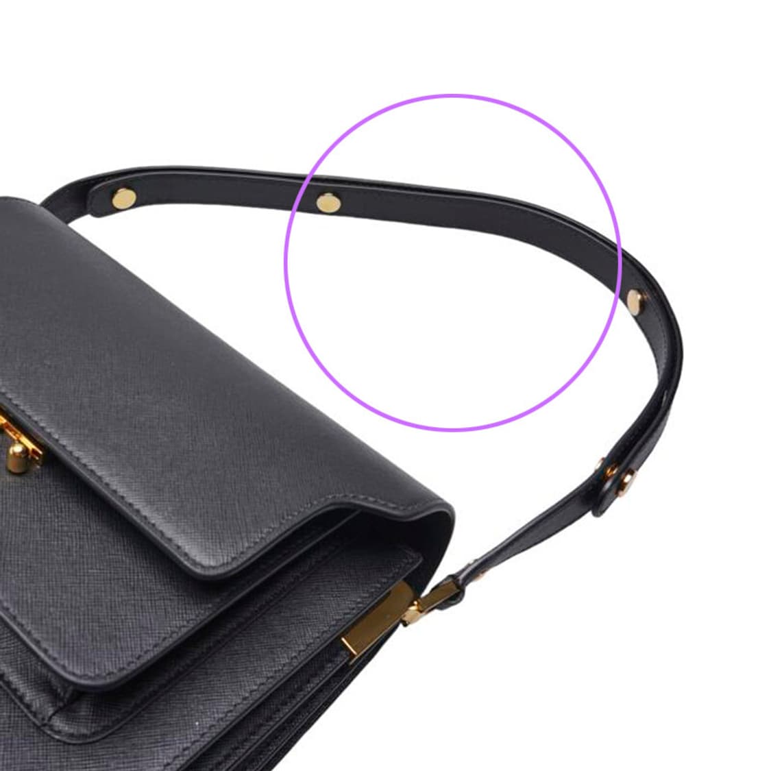 (중고) 마르니 블랙 사피아노 트렁크 미듐 숄더백 상품이미지9