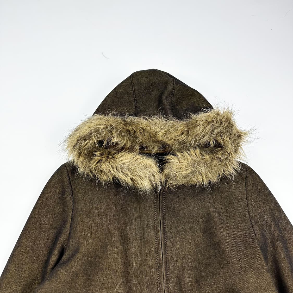 VTG 빈티지 여성 스웨이드 퍼 후디 자켓 여성S 상품이미지2