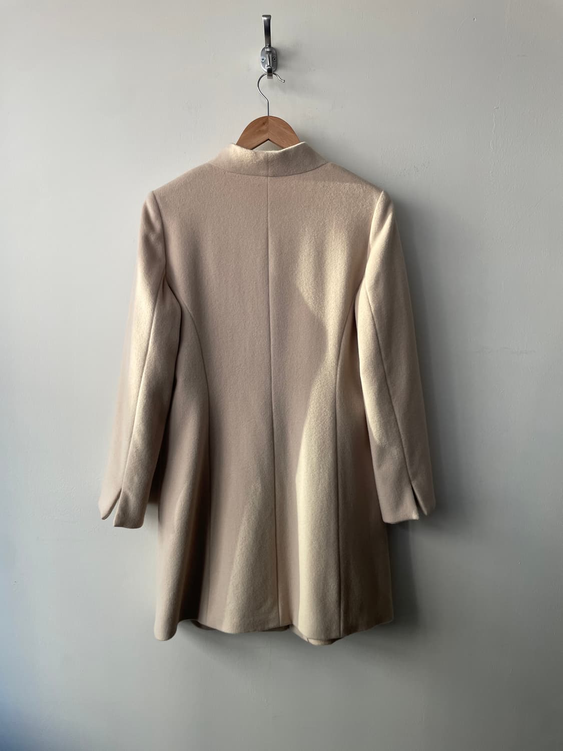 light beige angora blend half coat 상품이미지7