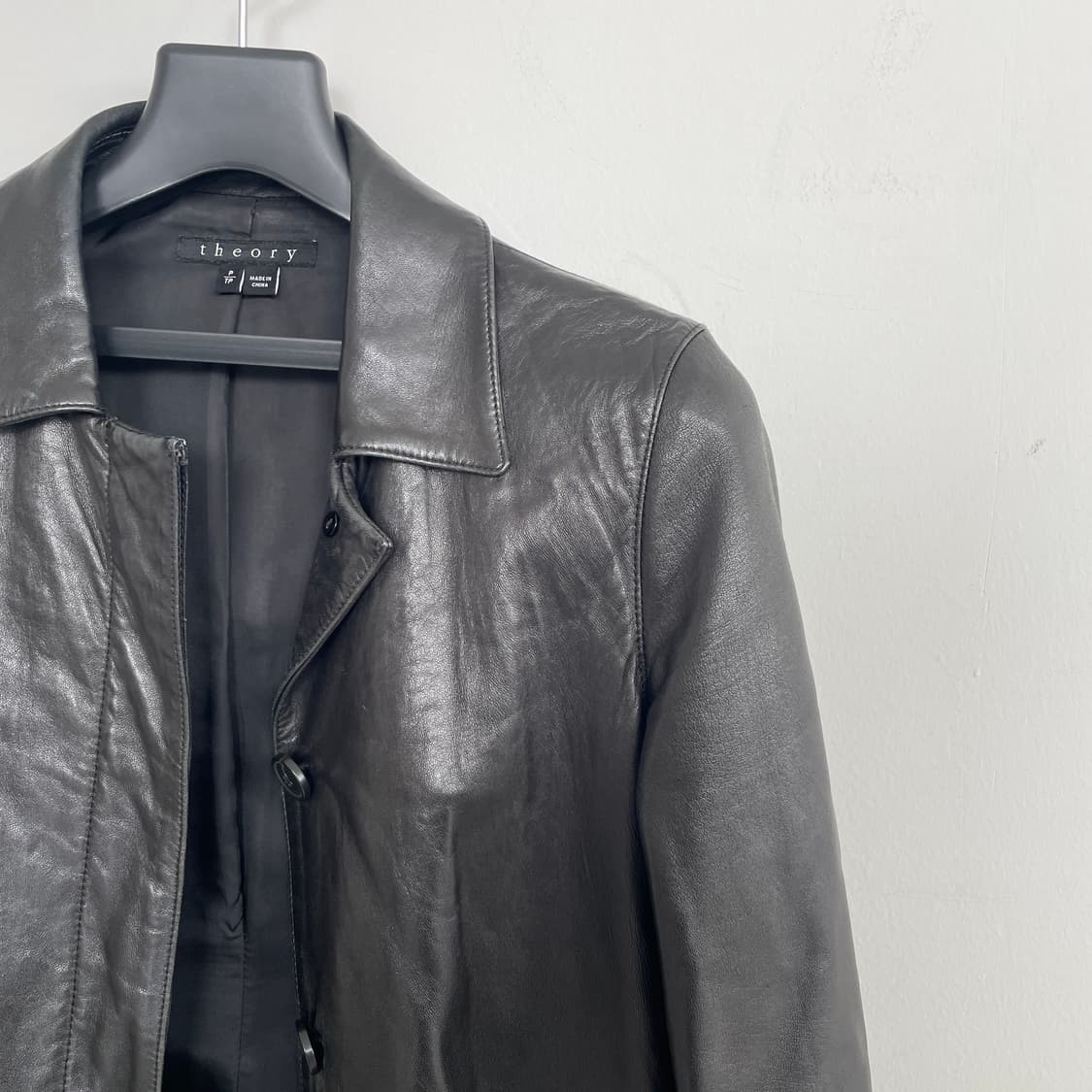 띠어리 블랙 가죽 자켓 카 코트 자켓 상품이미지4