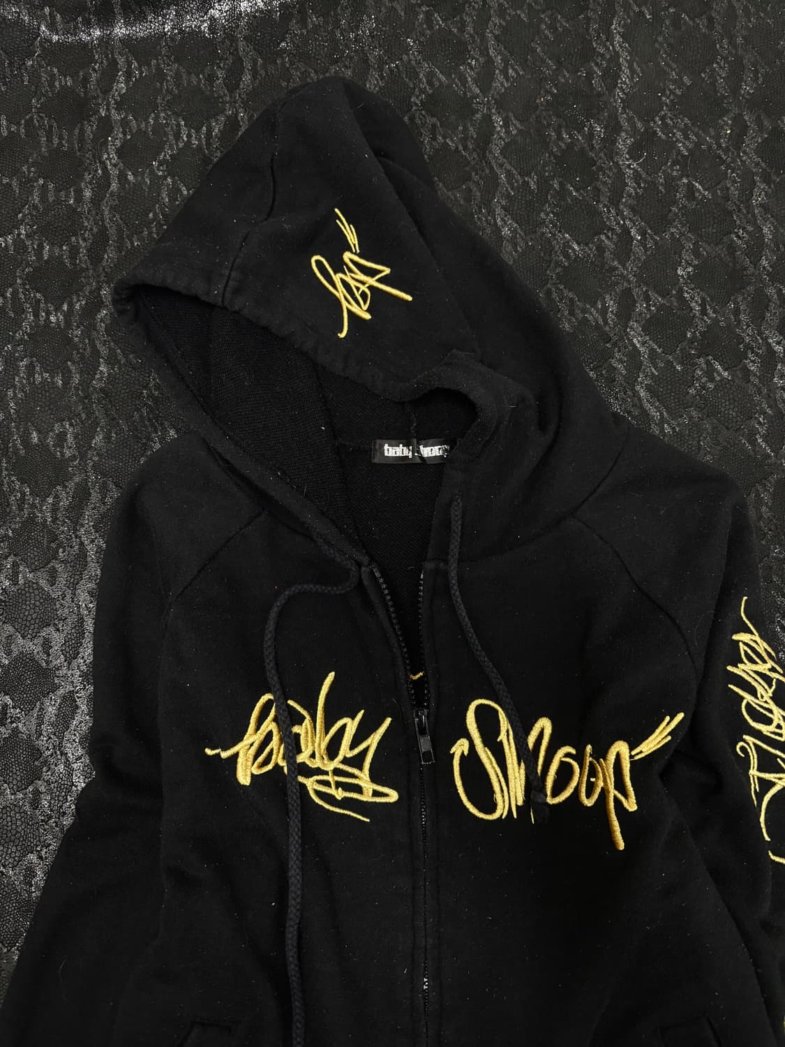 “Vintage” Y2K Print Black Hoodie Zip Up 상품이미지3