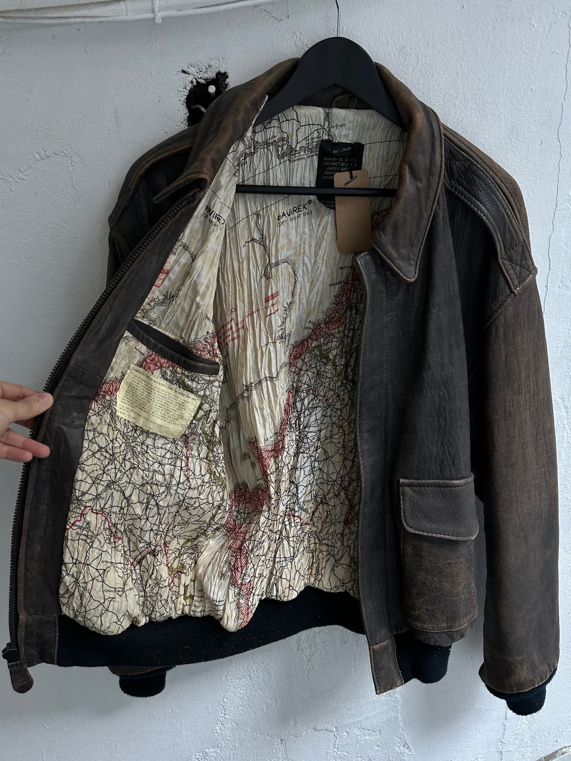 80's USA Made 아비렉스 A2 레더 봄버 자켓 상품이미지8