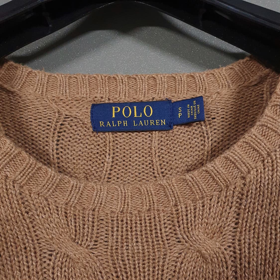 실측 M) 폴로 랄프로렌 신형 포니 케이블 니트 꽈배기 스웨터 브라운 상품이미지4