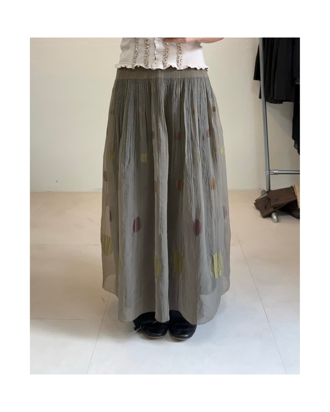 La duree 도트 쉬어 스커트 상품이미지1