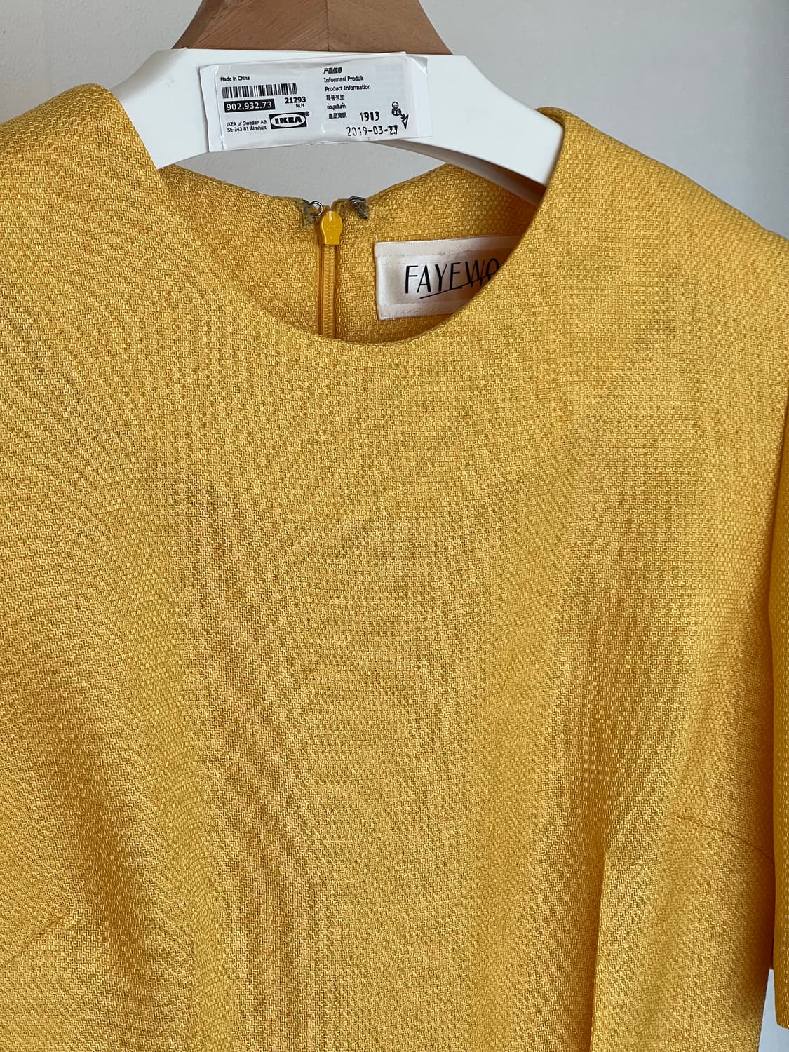 페이우 테일러원피스 옐로우 사이즈36 상품이미지3