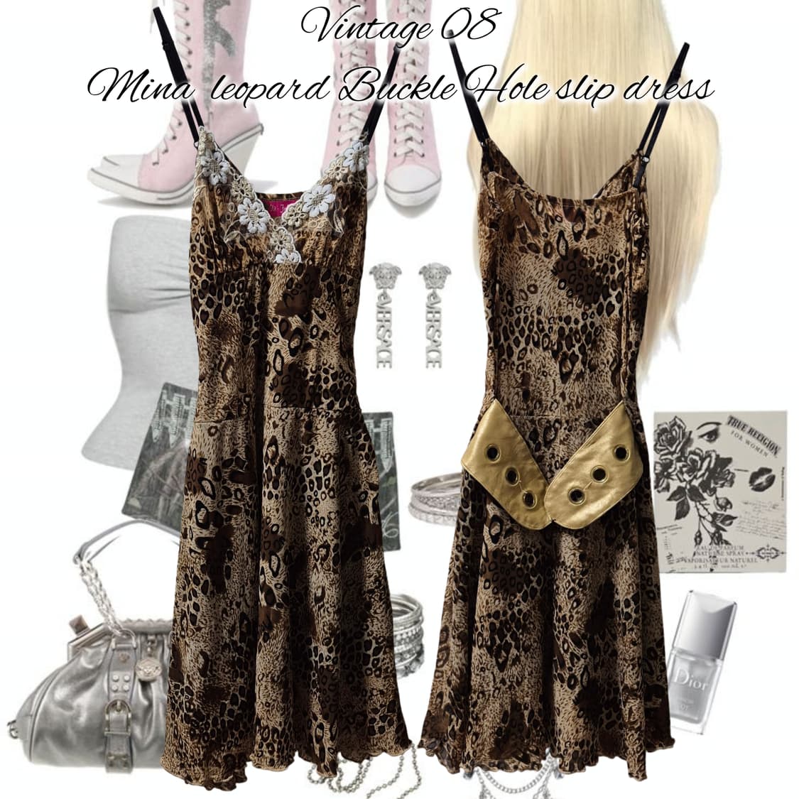 Vintage 08 Mina leopard Buckle Hole slip 상품이미지1