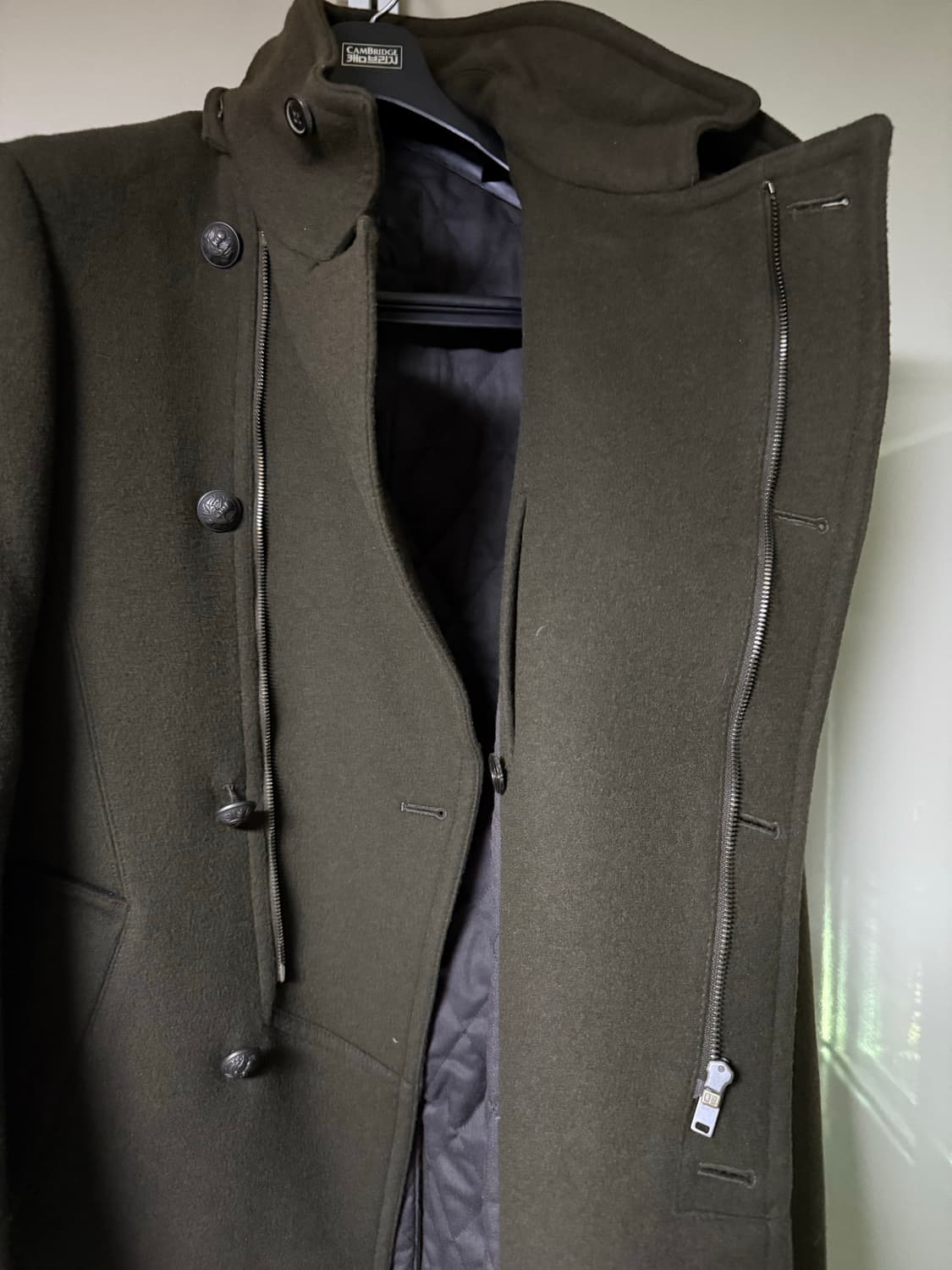 타임옴므 모직 하프코트 100사이즈 후드 탈부착 상품이미지2