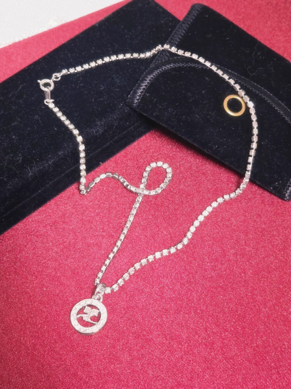 실버 쿠레쥬 목걸이 화이트큐빅 상품이미지1