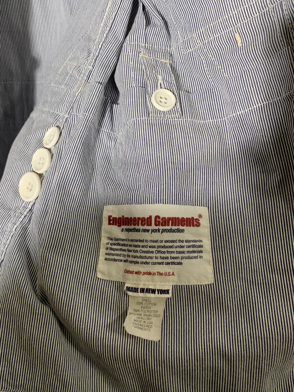 엔지니어드가먼츠 스트라이프 가죽 패치 테일러 자켓 상품이미지6