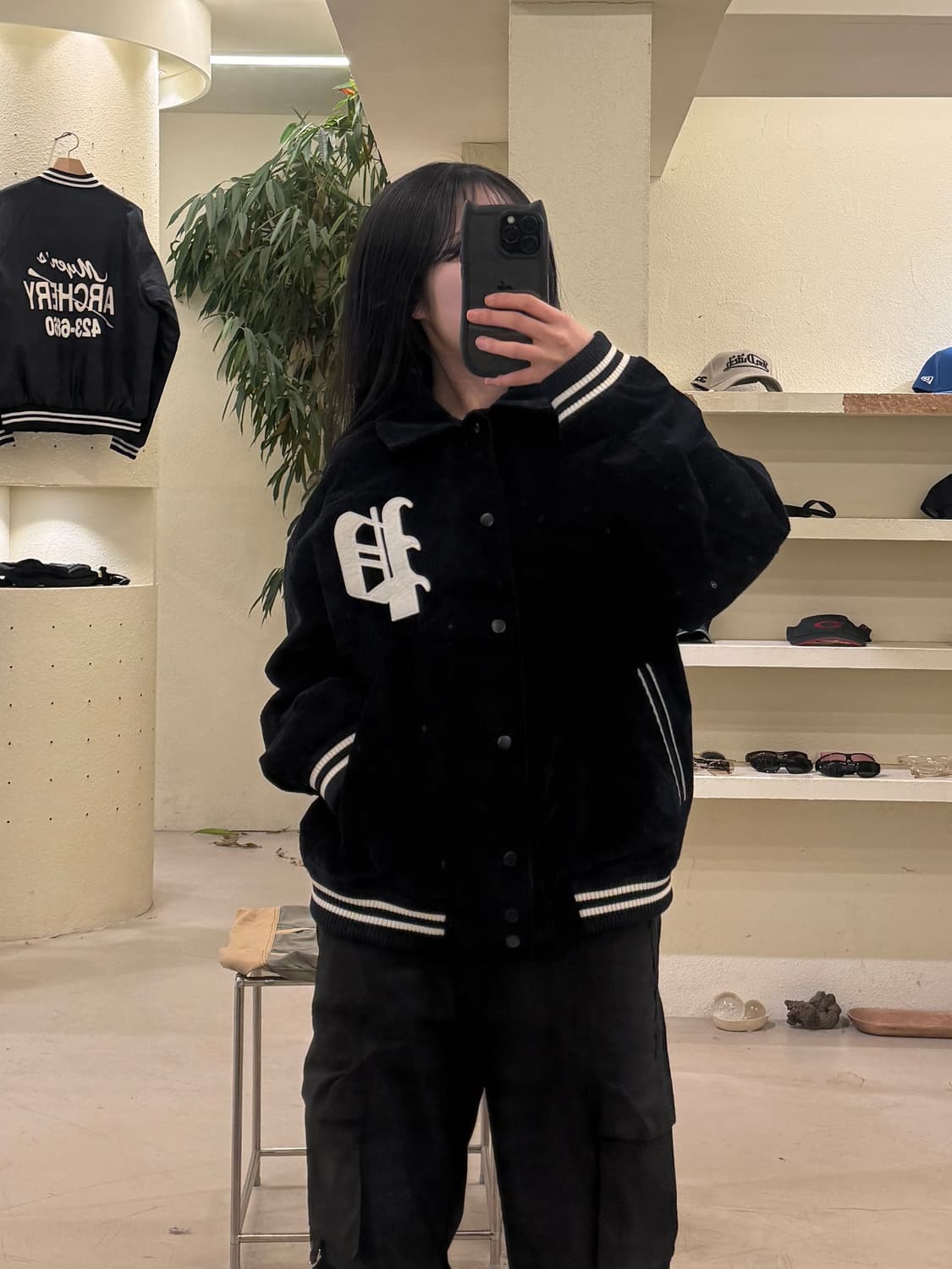 파르티멘토 컨셉 라벨 코듀로이 바시티 자켓 U195 상품이미지1