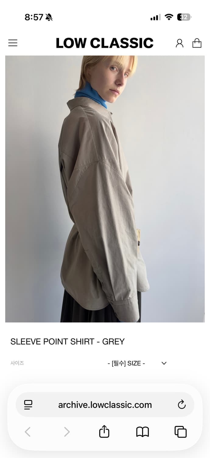 로우클래식 슬리브 포인트 셔츠 새상품 상품이미지4