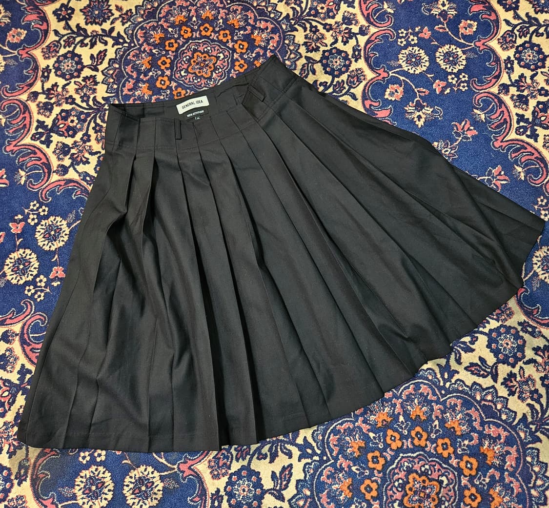 제네럴아이디어 25ss 파인 플리츠 미디 스커트 상품이미지3