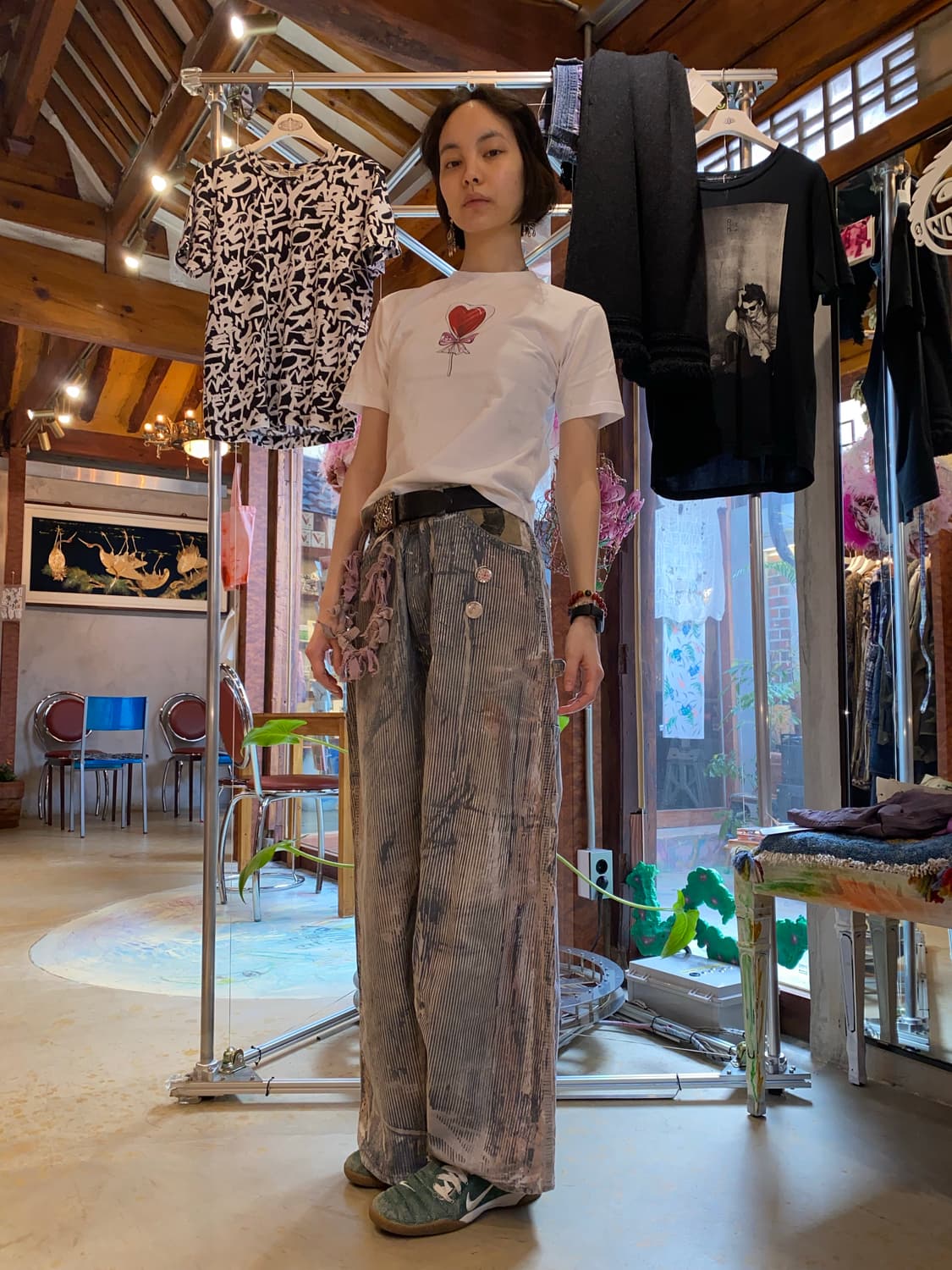 [MSGM] 빈티지 하트 롤리팝 그래픽 화이트 티셔츠 상품이미지8