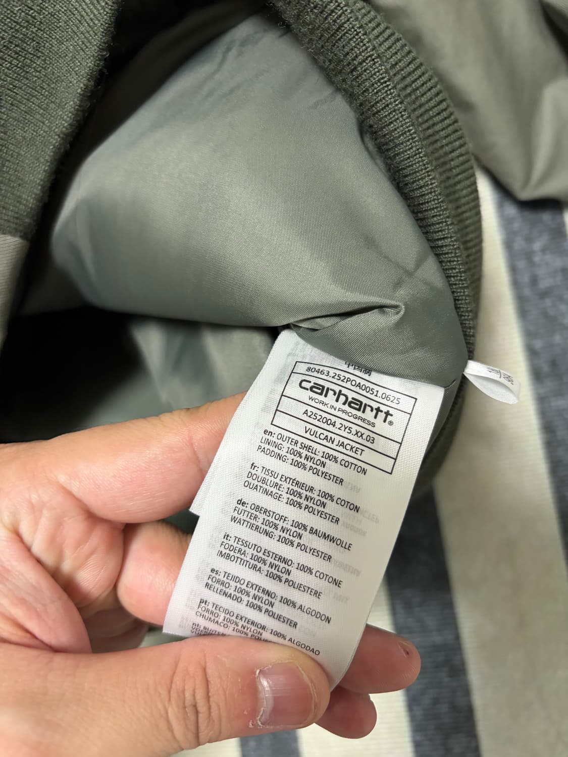 [L]칼하트wip 벌컨 자켓 세이지 그린 판매합니다. 상품이미지6