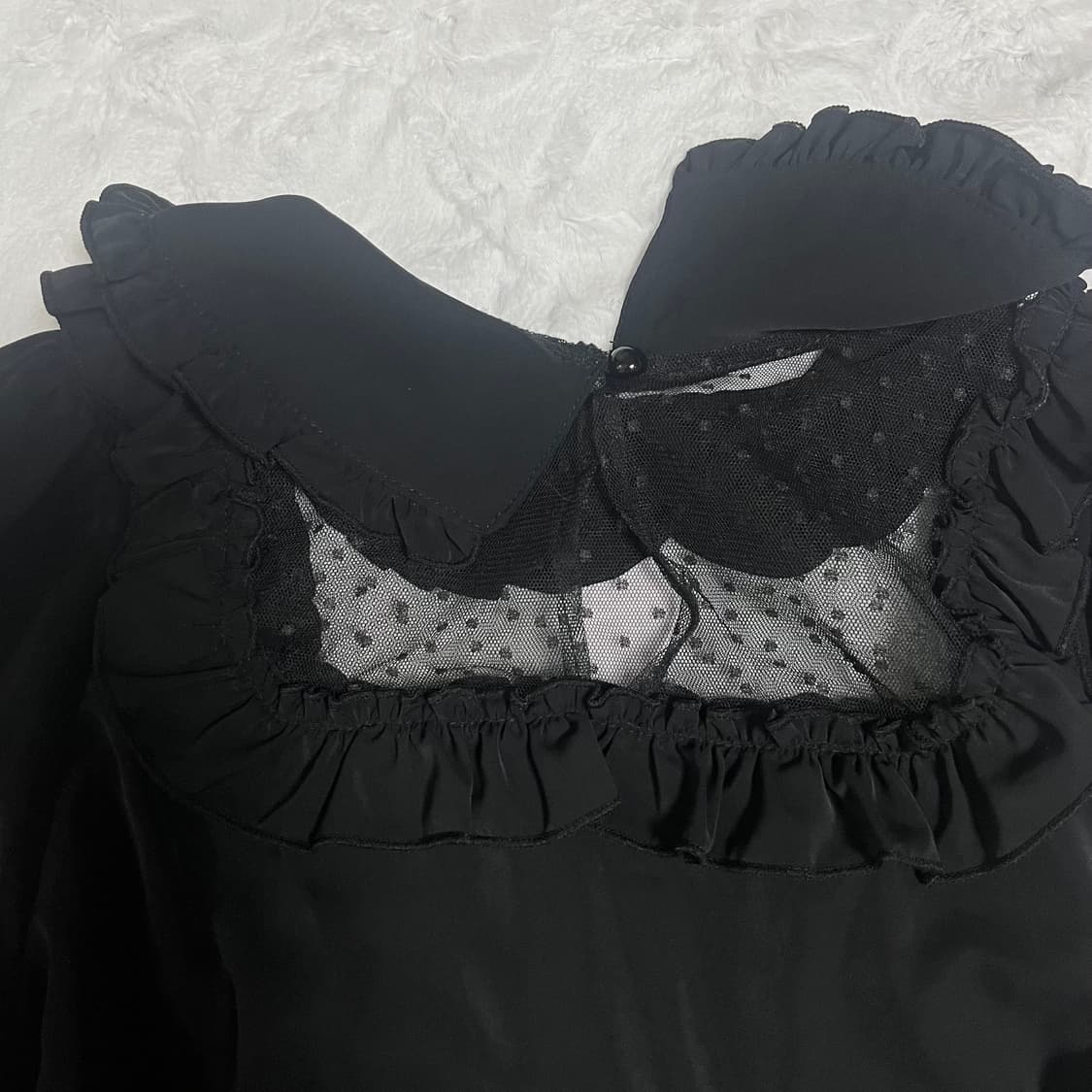 Mars 마즈 시스루 도트 블라우스 갸루 탑 고스로리 양지뢰 상품이미지4