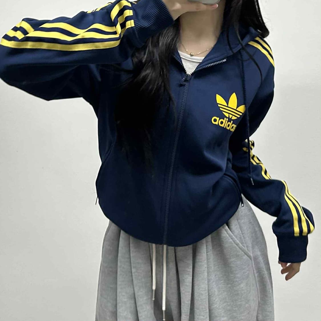 아디다스 네이비 빅유로파 후드 플락 트랙탑 희귀져지(100) 상품이미지1