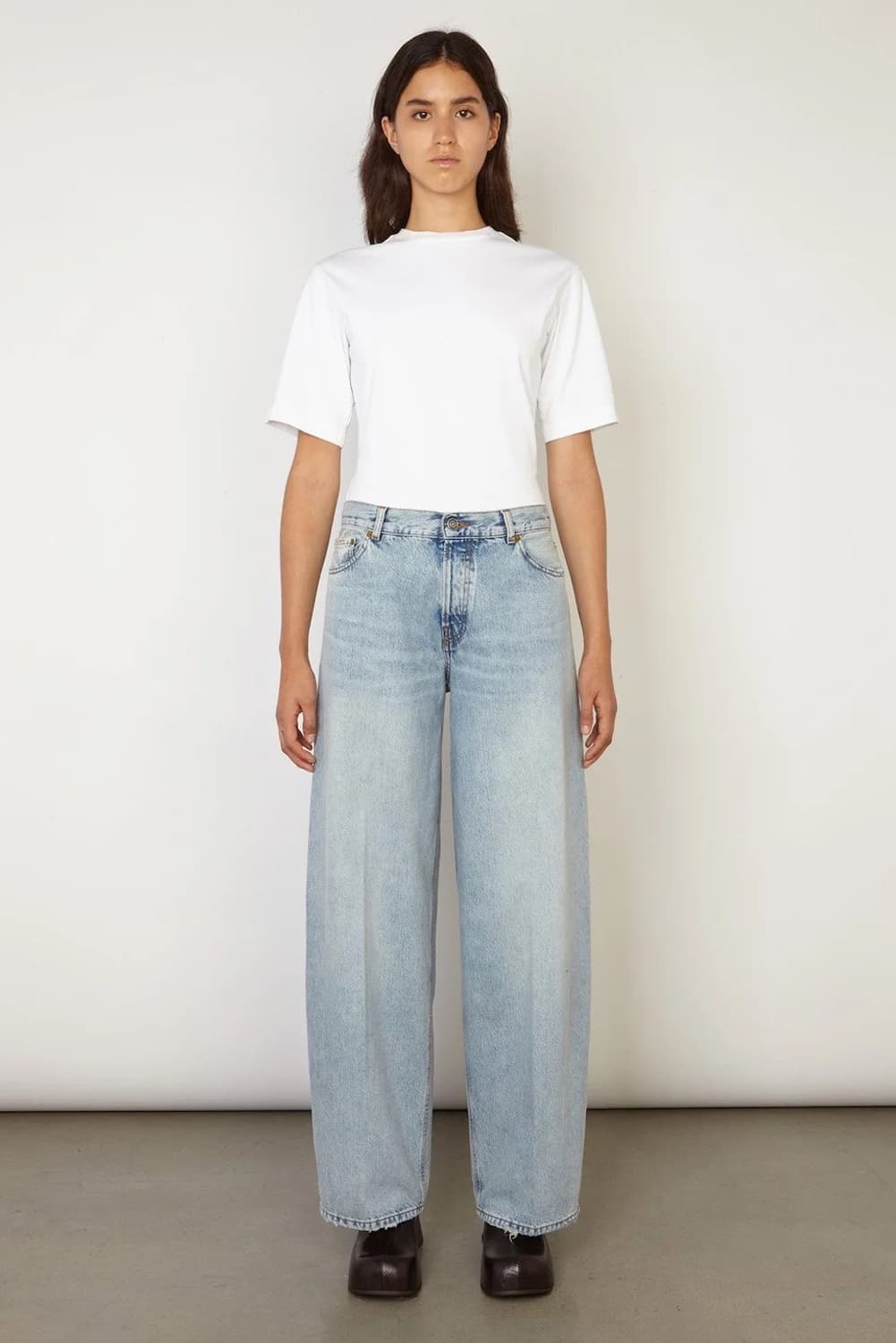 (27~28)Haikure 하이쿠레 베서니 스트롬볼리 와이드 데님 연청 상품이미지1