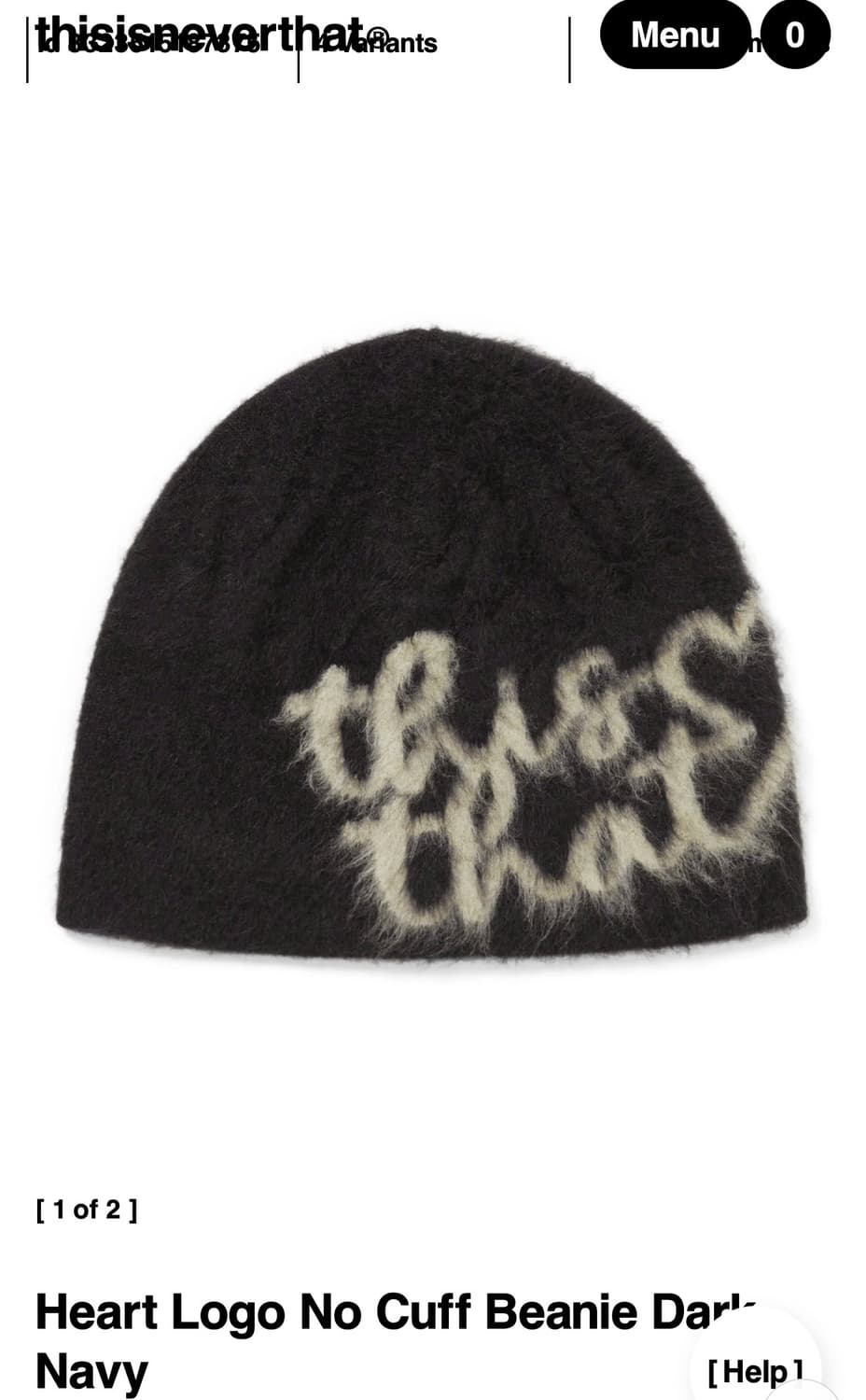 디스이즈네버댓) Heart Logo No Cuff Beanie DKN F 상품이미지1