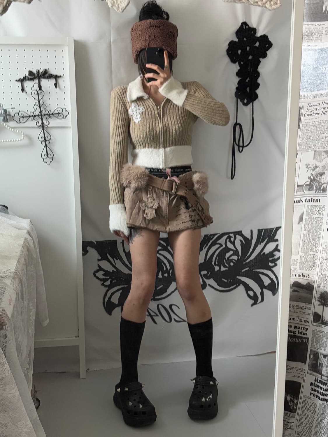 hurtremake Cross-Patch Cardigan Zip-Up 상품이미지7