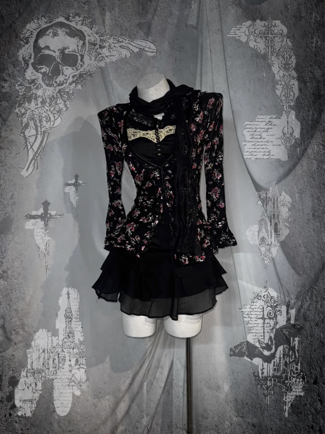 (5pcs) 무채색 블랙 오리엔탈 코디세트  상품이미지1