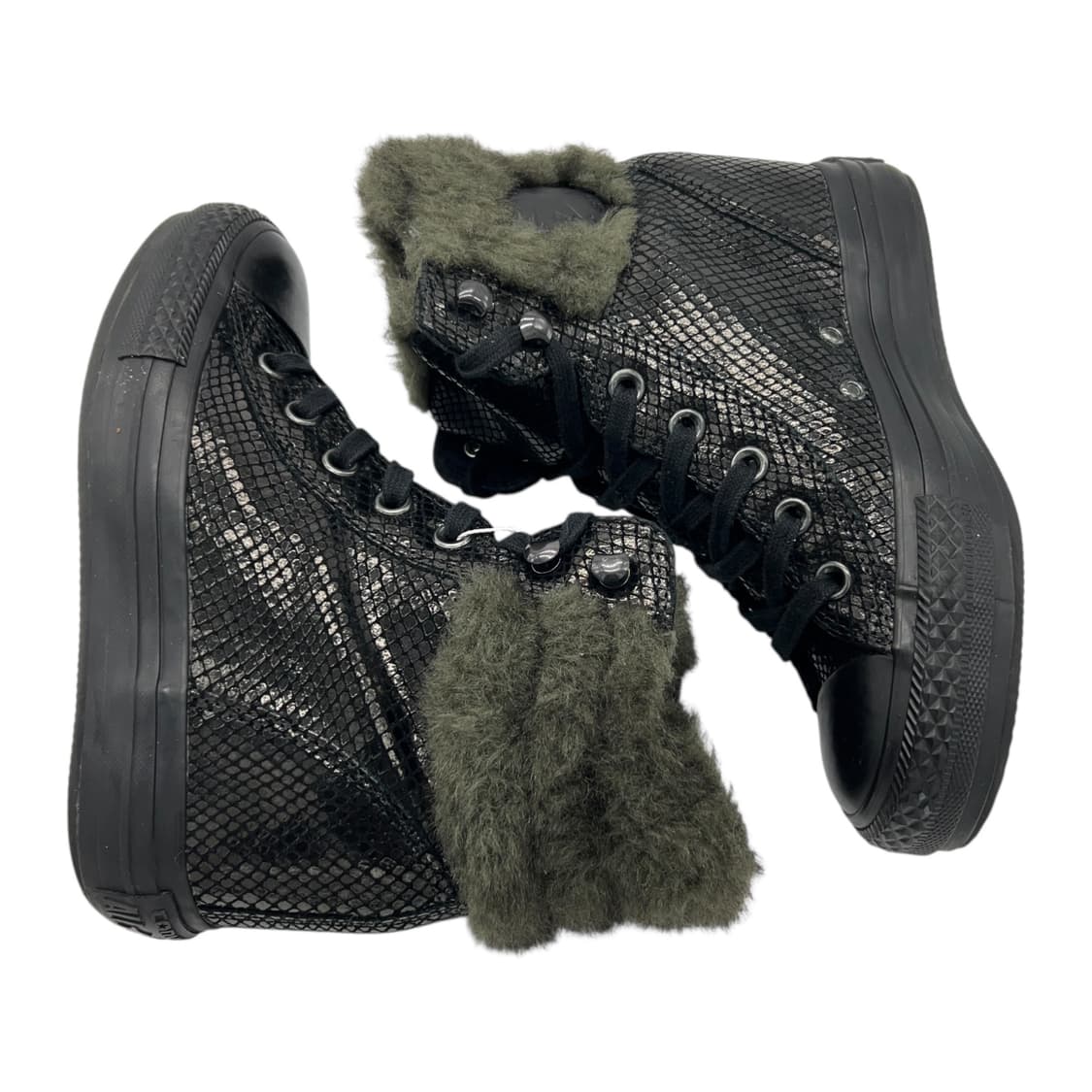 235 W 컨버스 척테일러 올스타 하이 플랫폼 +하이 블랙 스네이크스킨 상품이미지2