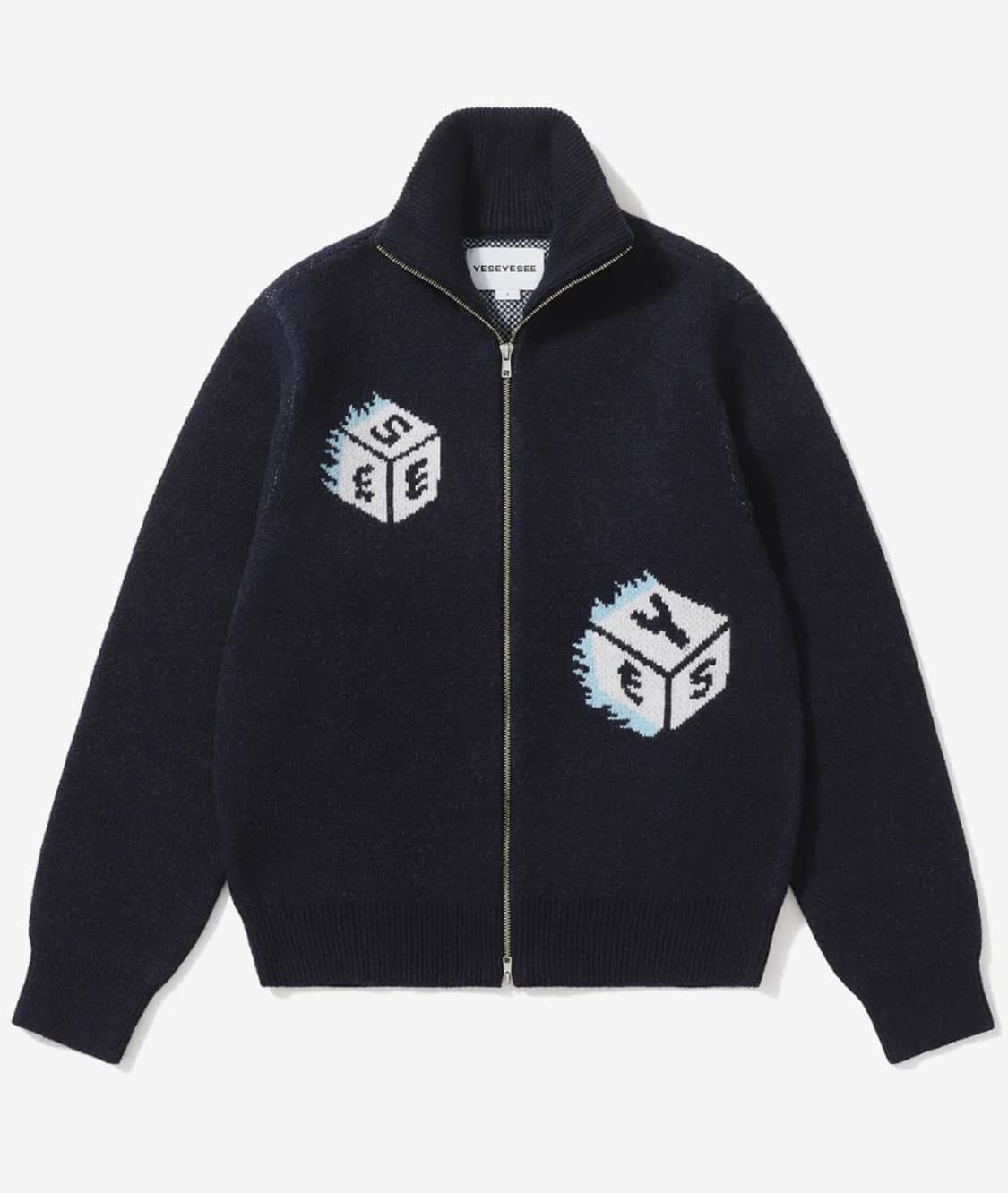 예스아이씨 다이스 풀집 니트가디건 네이비 상품이미지1