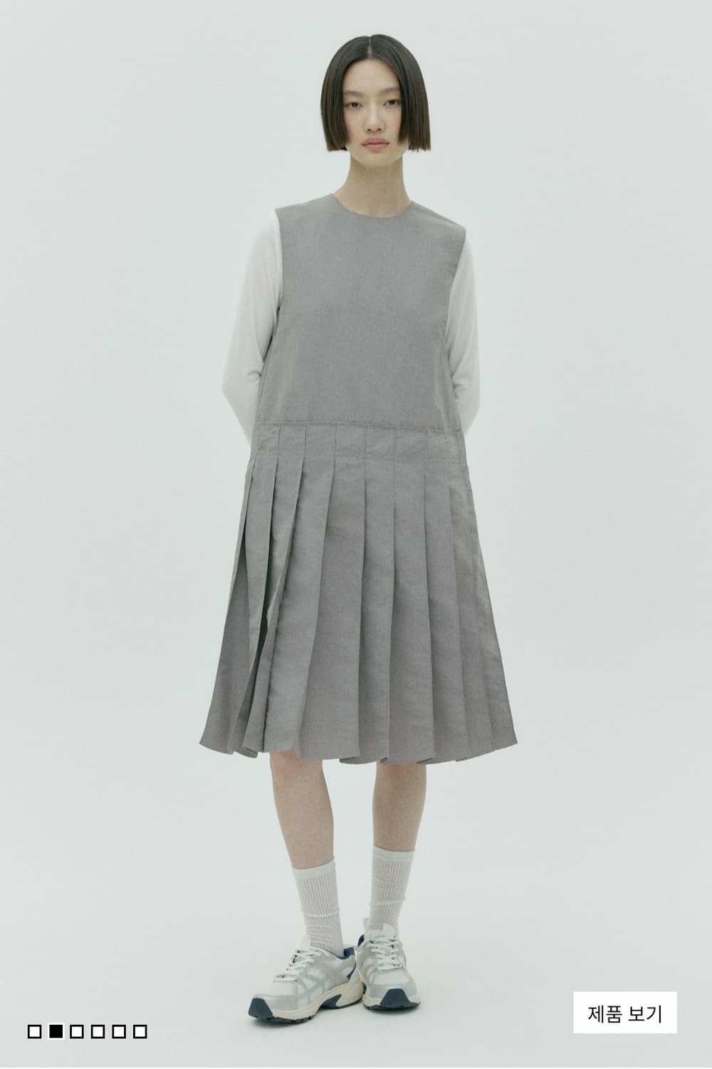 H&M 플리츠드레스 그레이 상품이미지1