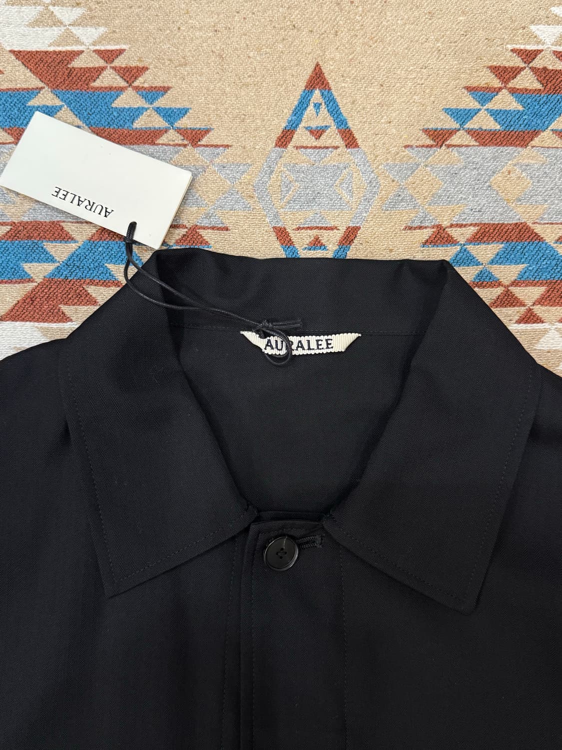 [3] 오라리 울 헤링본 오버 셔츠 블랙 25ss 상품이미지2