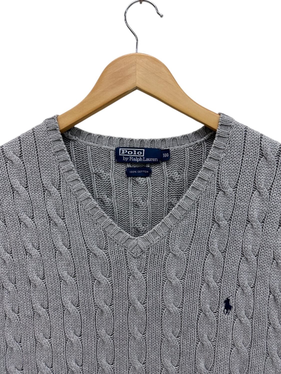 폴로 꽈배기 니트조끼 그레이 (L)  상품이미지2