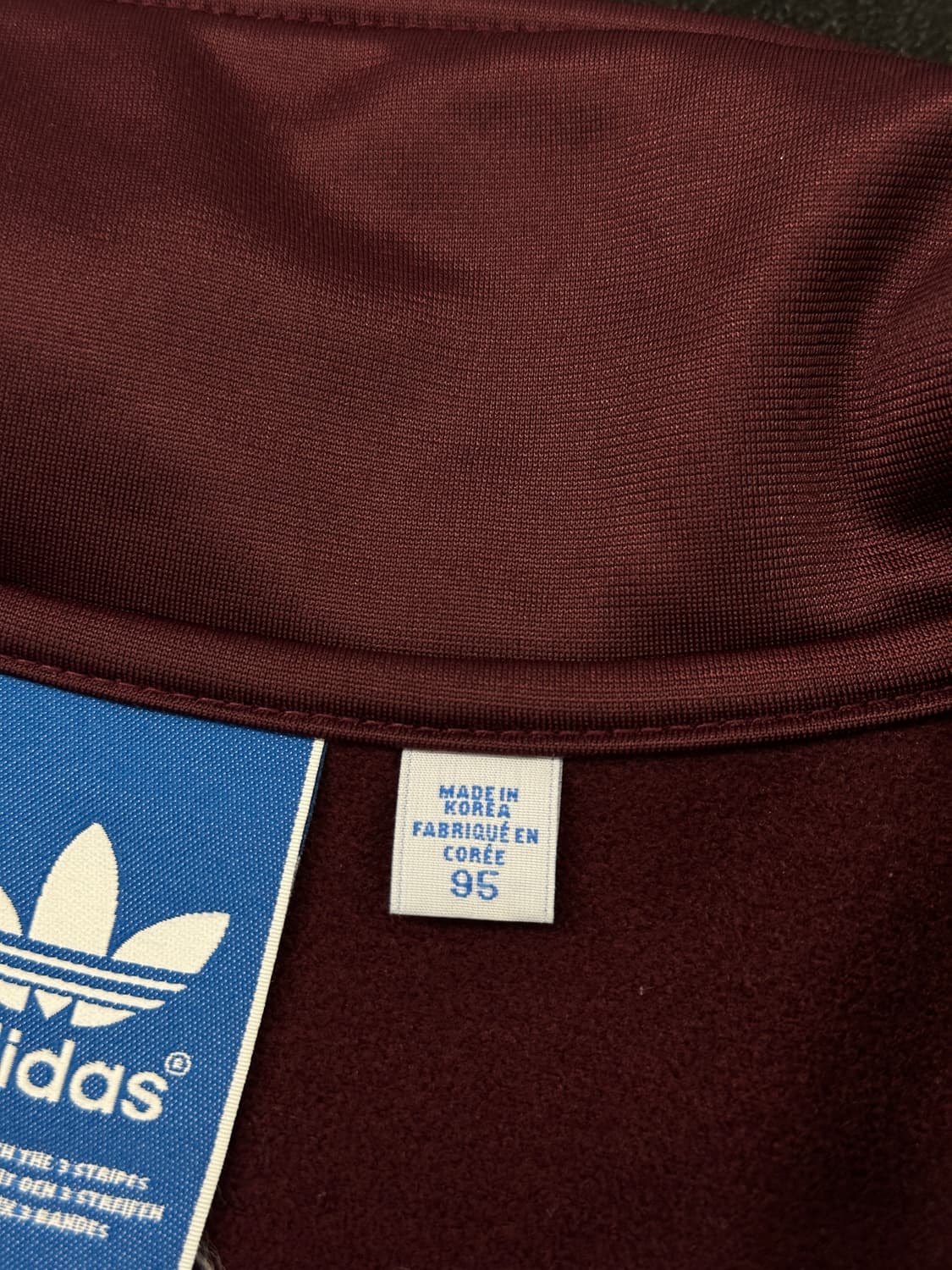 아디다스 민트 버건디 트랙탑 저지 M 상품이미지5