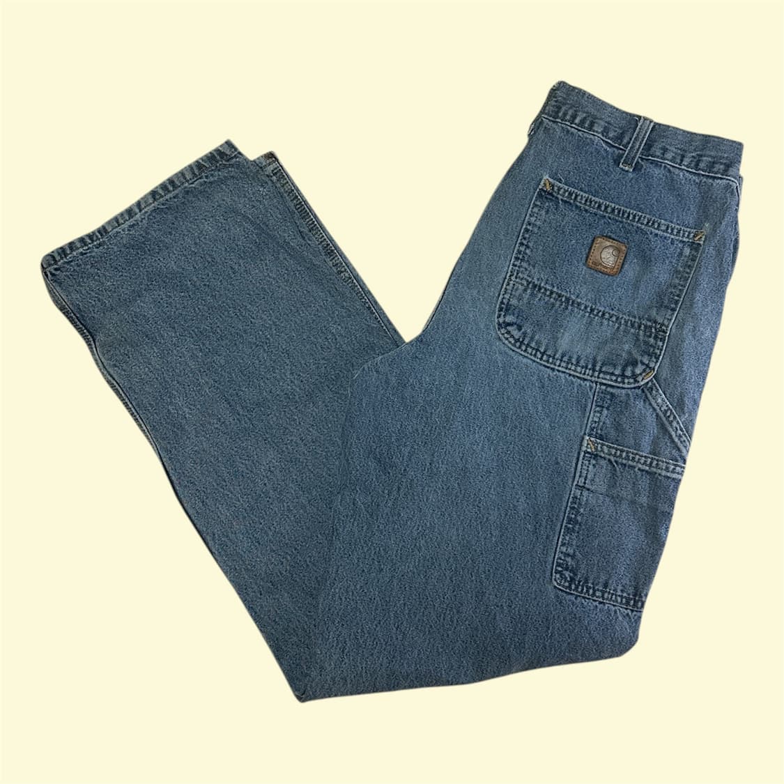 칼하트 B13 데님 싱글니 카펜터 카고 팬츠 W34 던가리 핏 상품이미지2