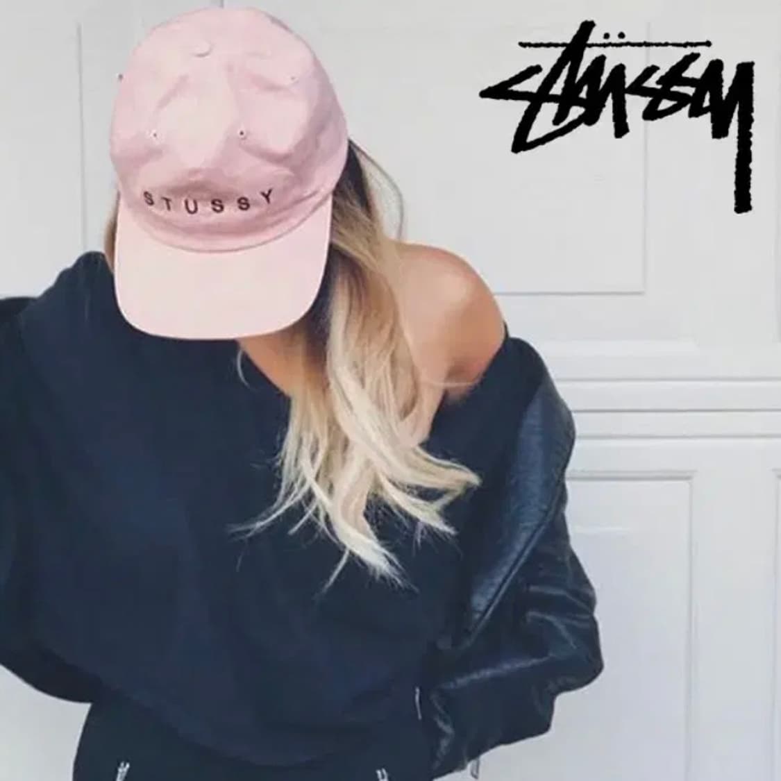 [정품] STUSSY 스투시 텍스트 로고자수 비비드핑크컬러 빈티지 볼캡 상품이미지3