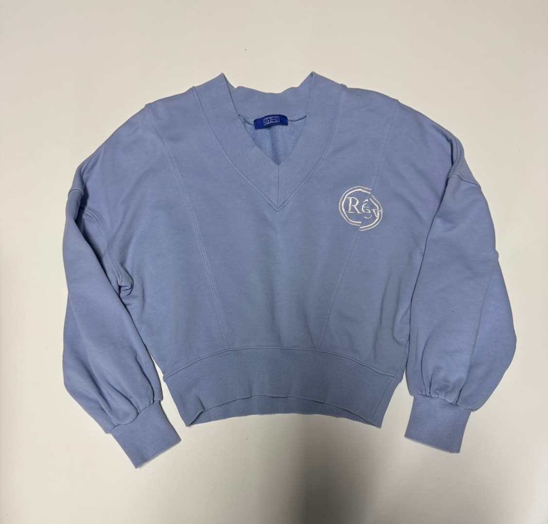 여성 에고이스트 22년도 브이넥 크롭 맨투맨 연보라 상품이미지1