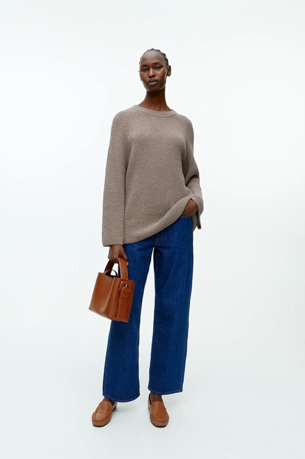 아르켓 ARKET 코튼 부클 니트 루즈핏 M 정가 13만원대 컨디션 굿 상품이미지1