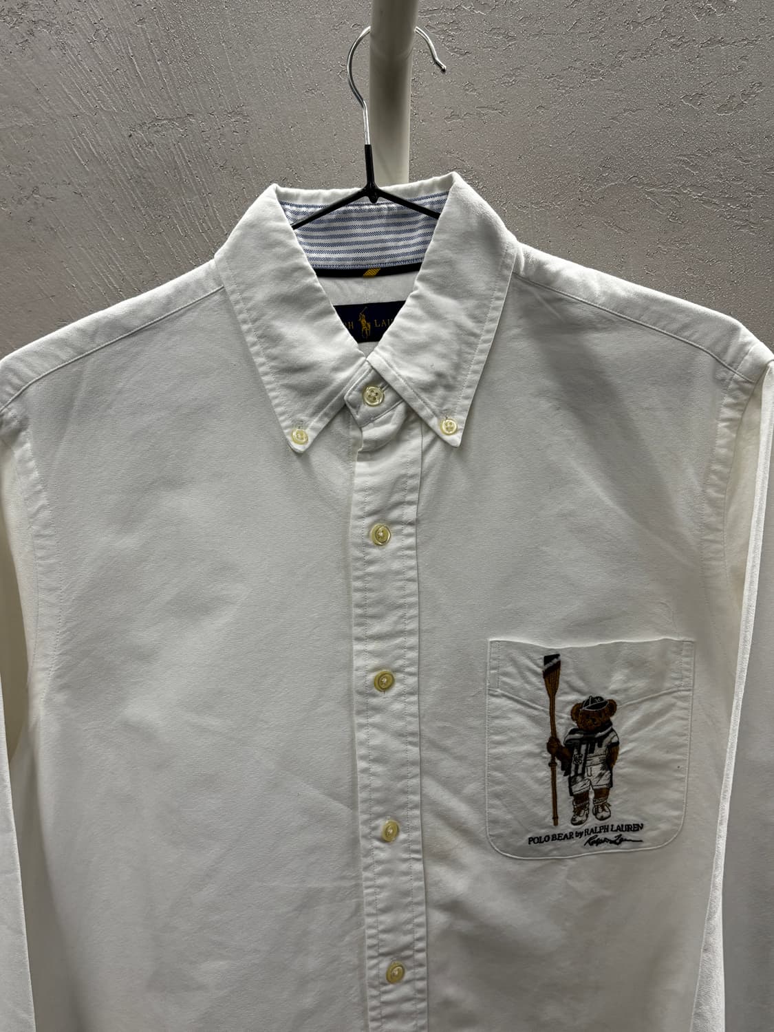 폴로 랄프로렌 베어 로고 화이트 긴팔 셔츠 S 상품이미지3