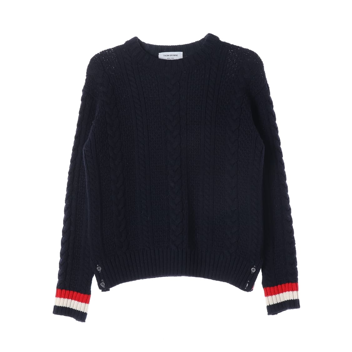 톰 브라운 삼선 아란 케이블 울 니트 스웨터 상품이미지1