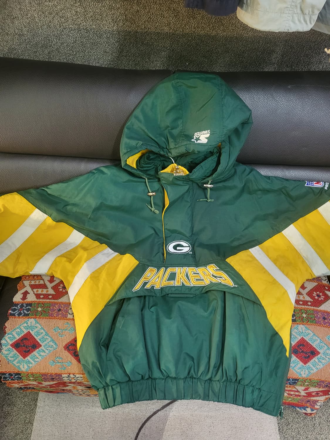 90s 미국 빈티지 스타터 NFL 그린베이 패커스 아노락 패딩점퍼 상품이미지1