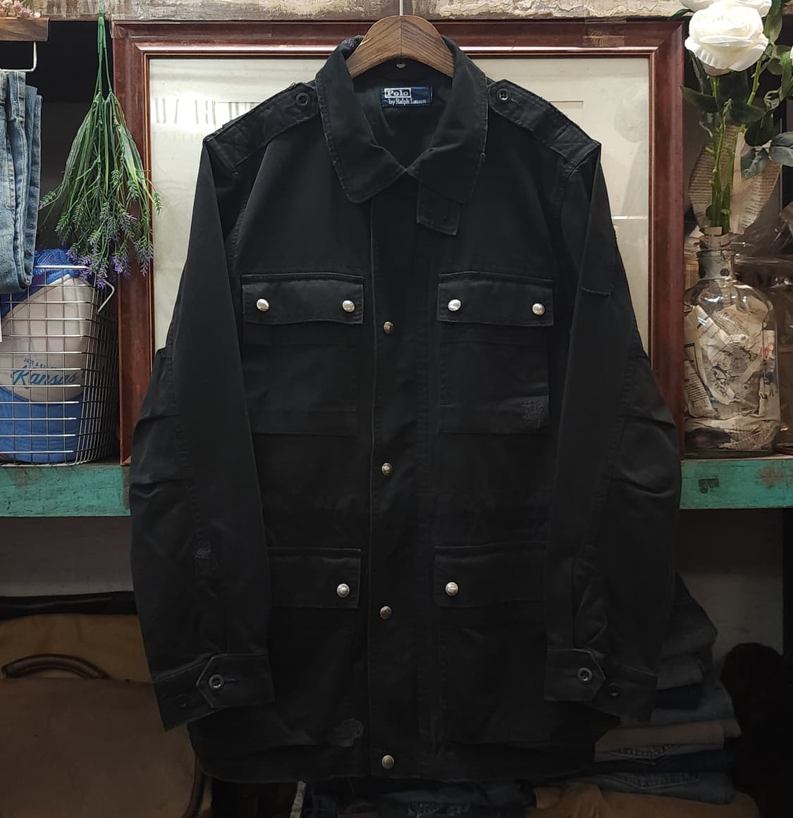 폴로 밀리터리 필드자켓 블랙 바이커 자켓 L 상품이미지2