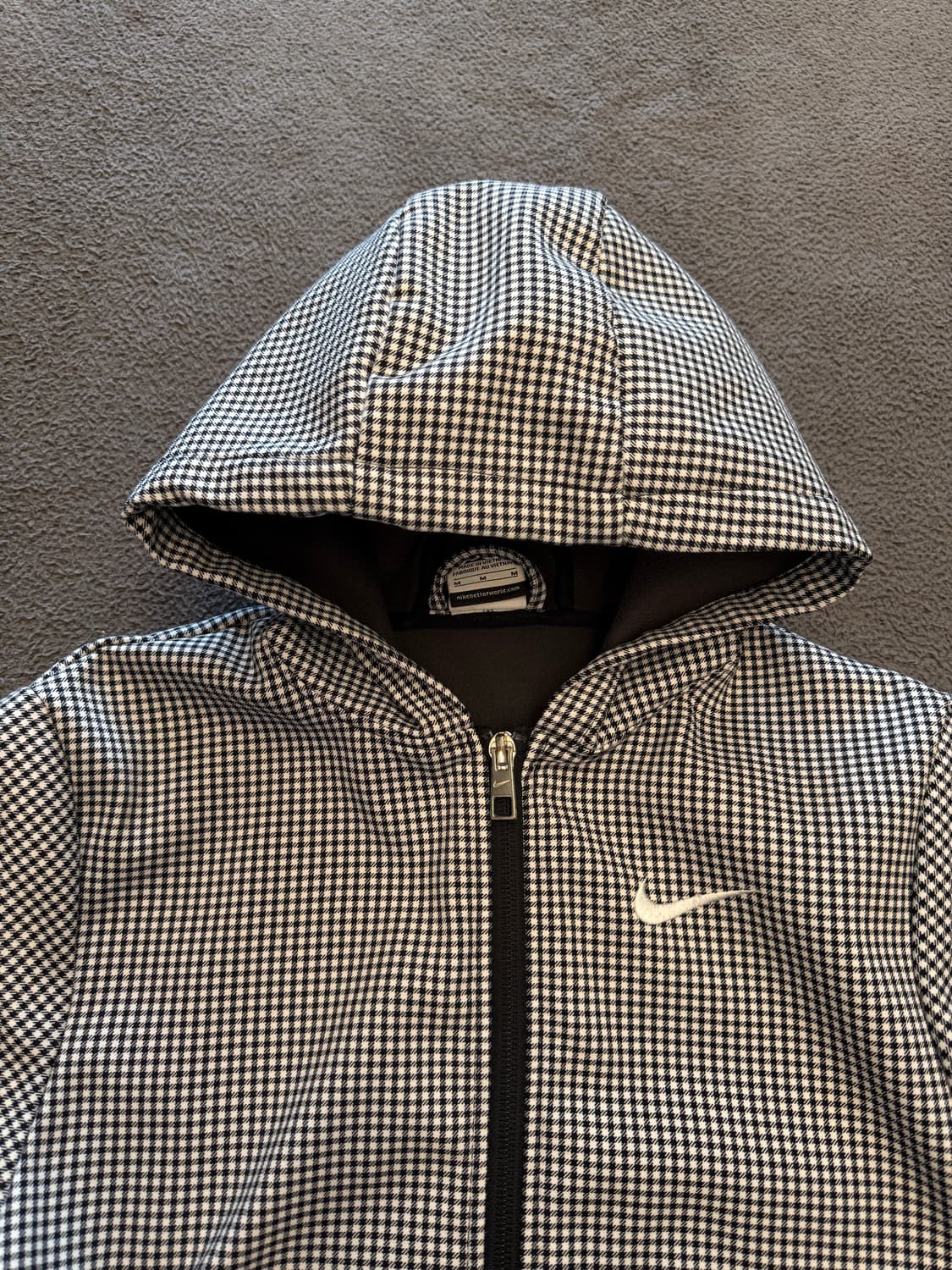 나이키 올드스쿨 크롭 체크 후드집업 자켓 처분  상품이미지2