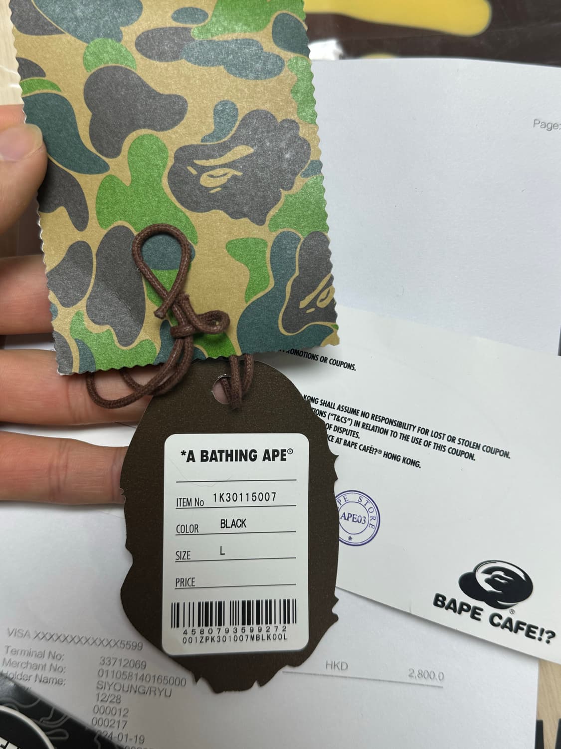 베이프 후드집업(홍콩 직구)+진품 인증서 상품이미지6