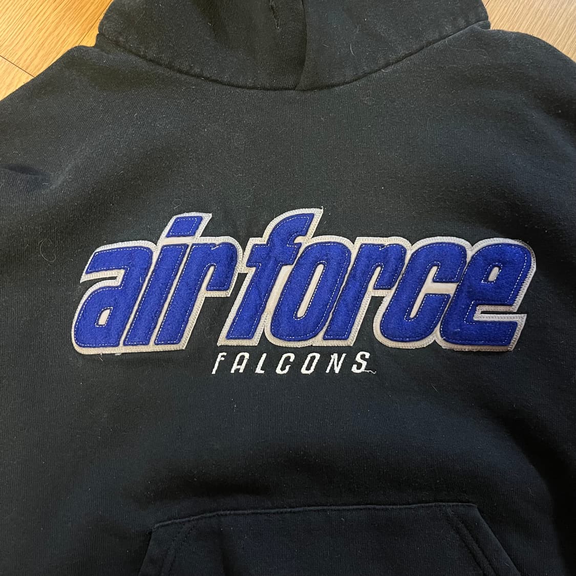 [M] 90s 빈티지 러셀 후드 블랙 상품이미지2