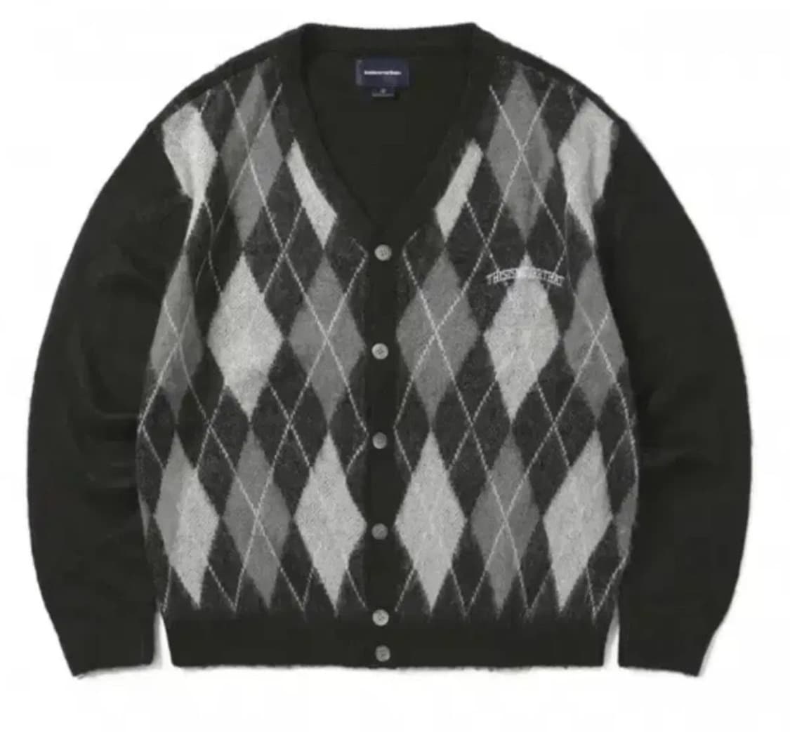 (XL) 디스이즈네버댓 아가일 니트 가디건 블랙 상품이미지1