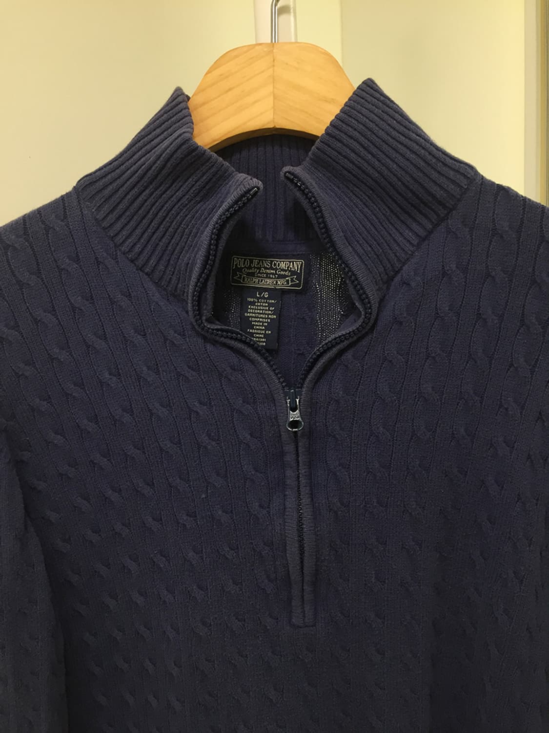 여성 폴로 꽈배기 니트 반집업 95~100 상품이미지5