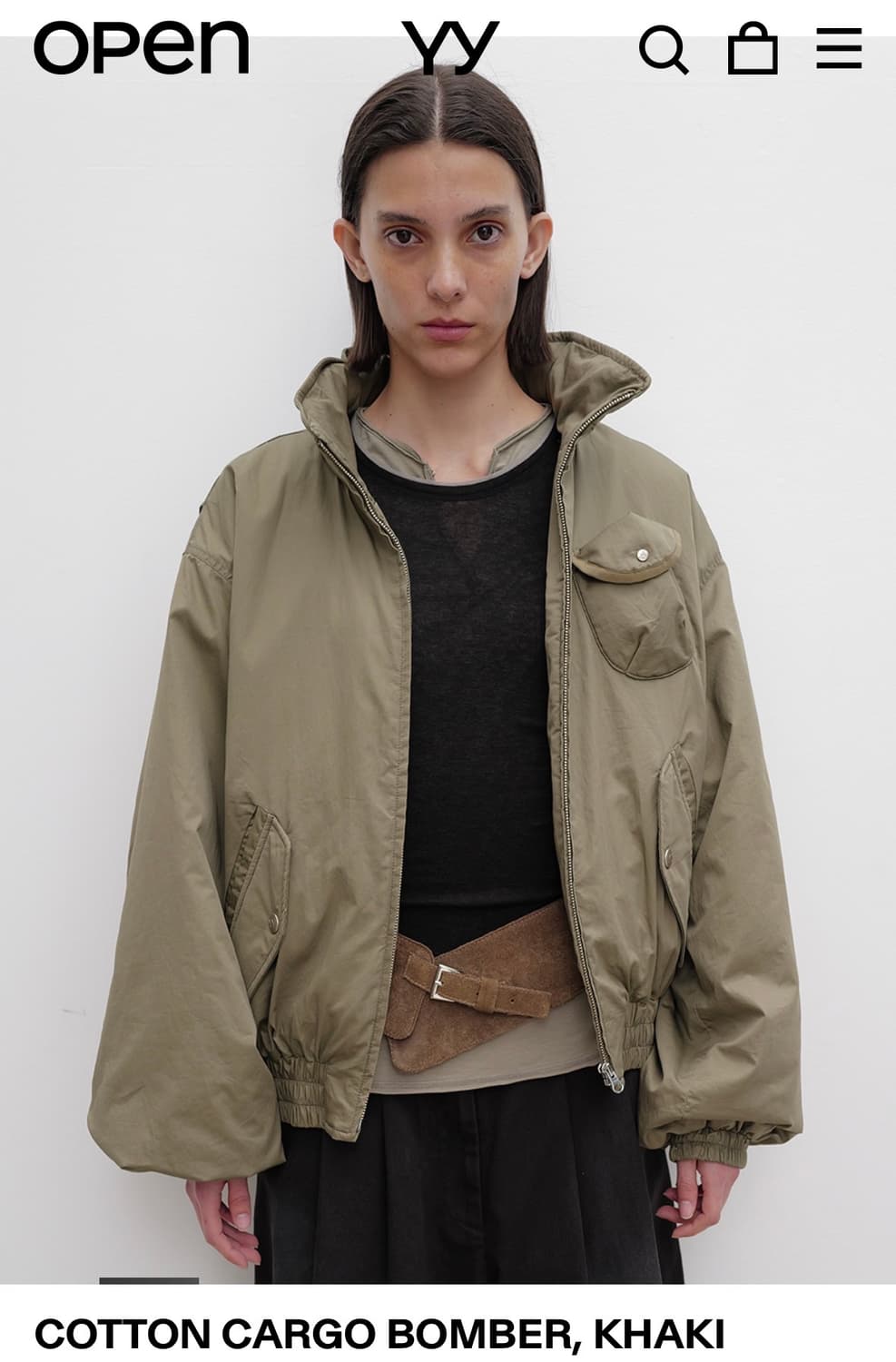 오픈 와이와이 COTTON CARGO BOMBER, KHAKI 상품이미지2
