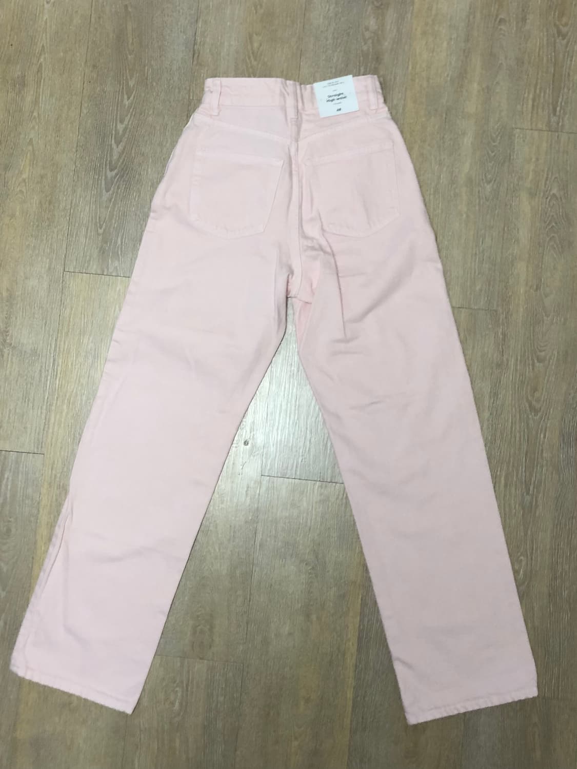 H&m 흐앤므 루즈 스트레이트 하이웨스트 팬츠 베이비핑크 연분홍 상품이미지2