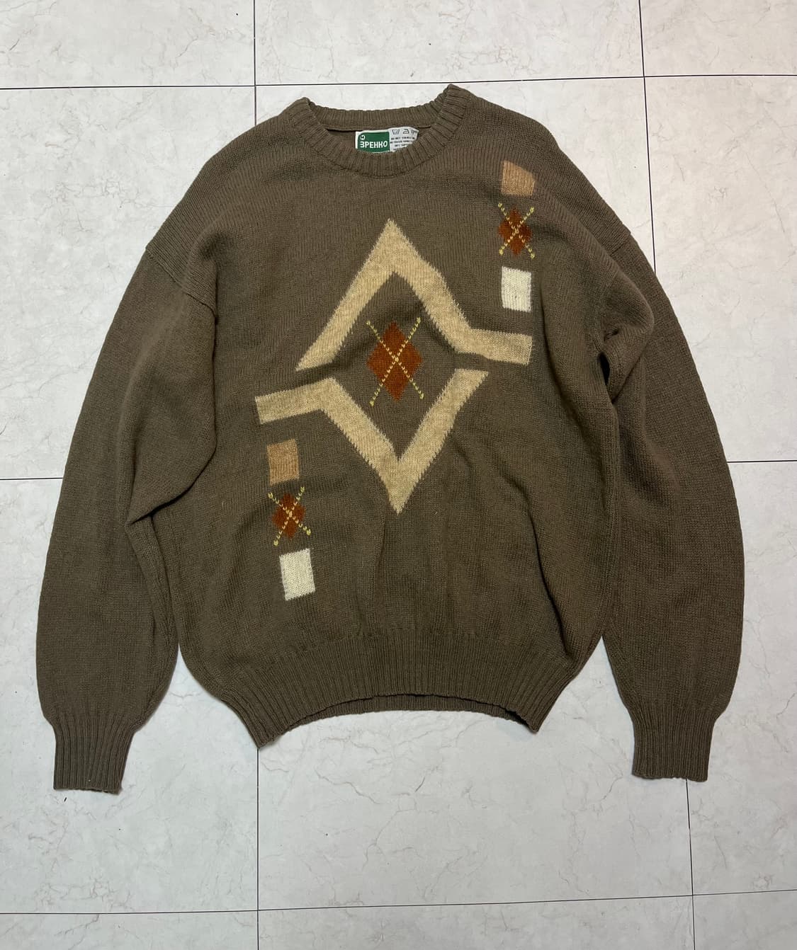 셔틀랜드 울 100% 자카드 니트 스웨터 상품이미지1