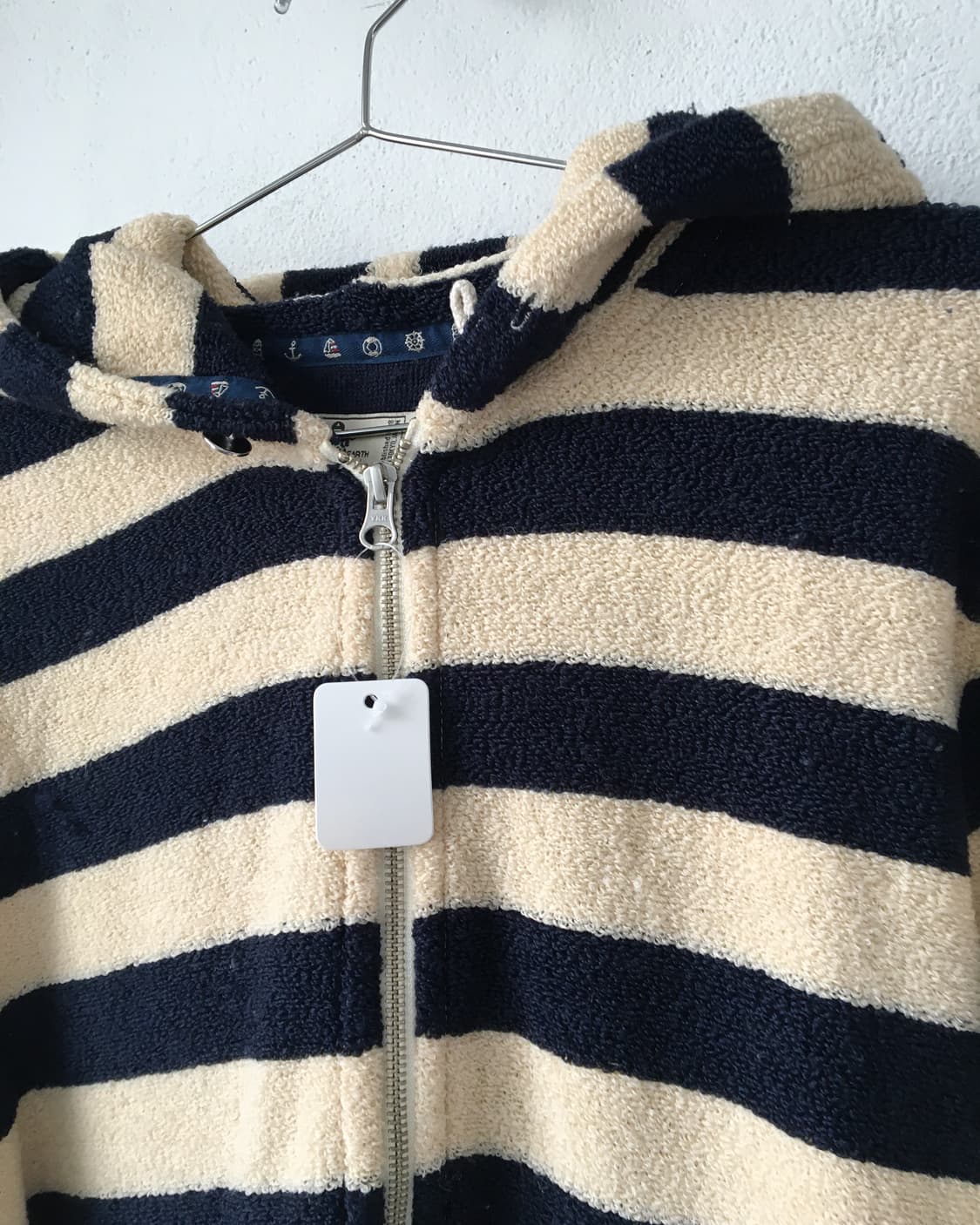 Stripe pattern fleece hood zip up 상품이미지4