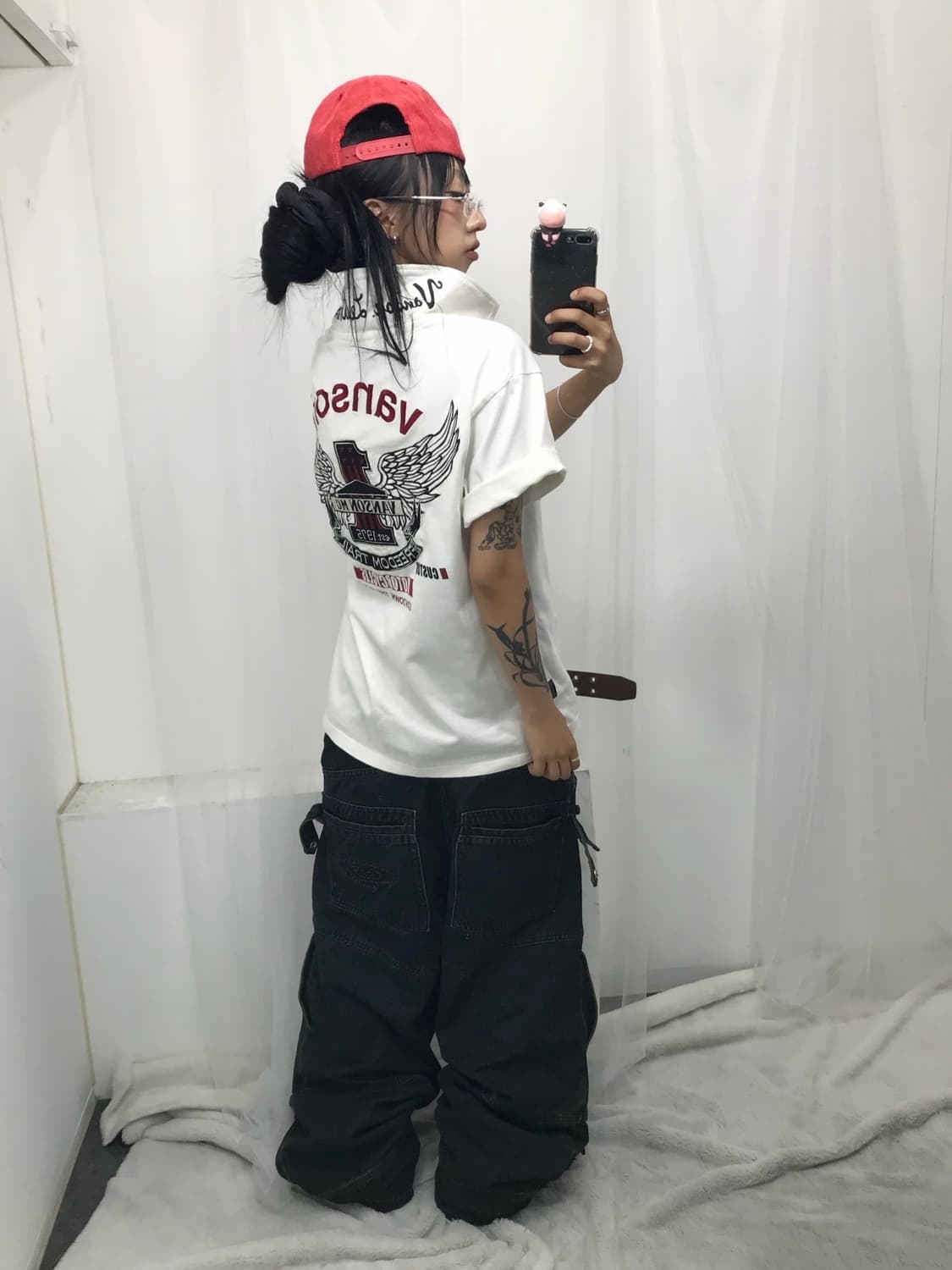 < Vanson Leathers Embroidery PK T-shirt  상품이미지6