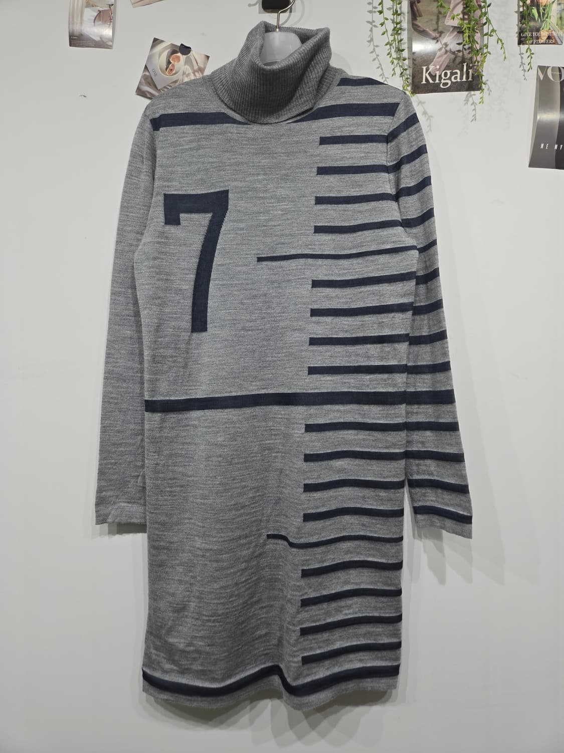 장 폴 고티에 회색 터틀넥 니트 롱 원피스 상품이미지3